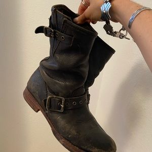 Frye Motorcycle Boots, leather